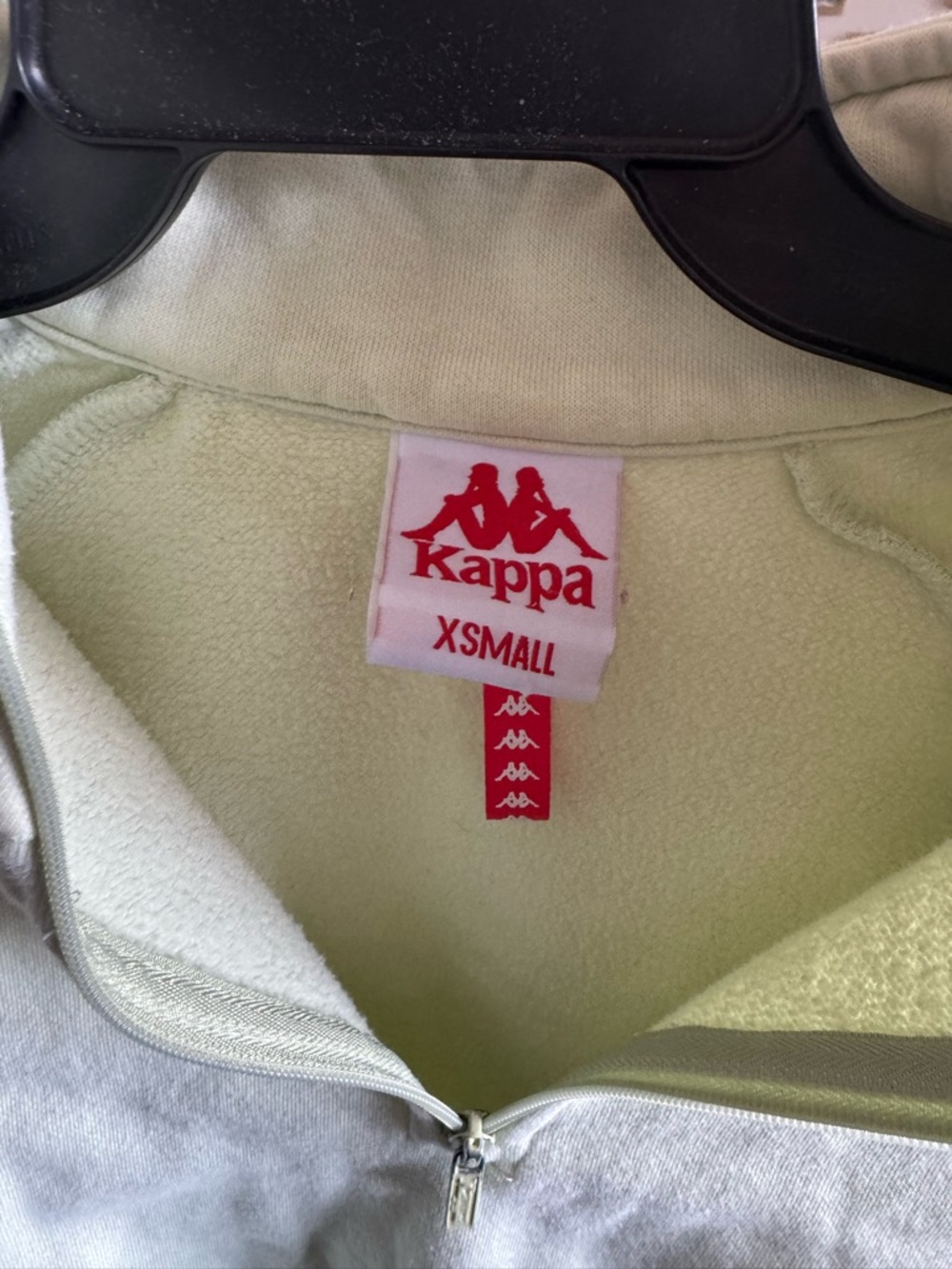 Kappa Pale Green Zip-Up Jacket with Red Logo Tag